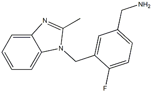 {4-fluoro-3-[(2-methyl-1H-1,3-benzodiazol-1-yl)methyl]phenyl}methanamine 구조식 이미지