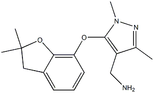 {5-[(2,2-dimethyl-2,3-dihydro-1-benzofuran-7-yl)oxy]-1,3-dimethyl-1H-pyrazol-4-yl}methanamine 구조식 이미지
