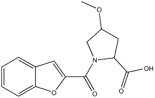 1-(1-benzofuran-2-ylcarbonyl)-4-methoxypyrrolidine-2-carboxylic acid 구조식 이미지