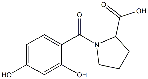 1-(2,4-dihydroxybenzoyl)pyrrolidine-2-carboxylic acid Structure