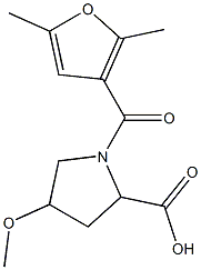 1-(2,5-dimethyl-3-furoyl)-4-methoxypyrrolidine-2-carboxylic acid Structure