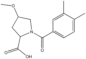 1-(3,4-dimethylbenzoyl)-4-methoxypyrrolidine-2-carboxylic acid 구조식 이미지