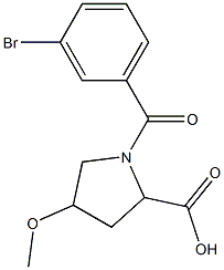 1-(3-bromobenzoyl)-4-methoxypyrrolidine-2-carboxylic acid 구조식 이미지