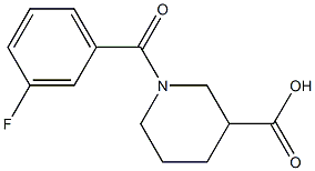 1-(3-fluorobenzoyl)piperidine-3-carboxylic acid 구조식 이미지