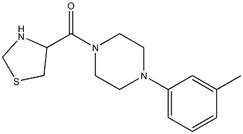 1-(3-methylphenyl)-4-(1,3-thiazolidin-4-ylcarbonyl)piperazine Structure