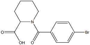 1-(4-bromobenzoyl)piperidine-2-carboxylic acid 구조식 이미지