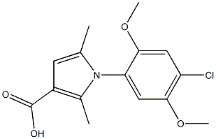 1-(4-chloro-2,5-dimethoxyphenyl)-2,5-dimethyl-1H-pyrrole-3-carboxylic acid 구조식 이미지