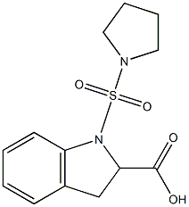 1-(pyrrolidine-1-sulfonyl)-2,3-dihydro-1H-indole-2-carboxylic acid Structure