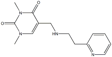 1,3-dimethyl-5-({[2-(pyridin-2-yl)ethyl]amino}methyl)-1,2,3,4-tetrahydropyrimidine-2,4-dione 구조식 이미지