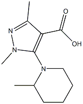 1,3-dimethyl-5-(2-methylpiperidin-1-yl)-1H-pyrazole-4-carboxylic acid Structure