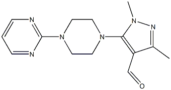 1,3-dimethyl-5-[4-(pyrimidin-2-yl)piperazin-1-yl]-1H-pyrazole-4-carbaldehyde 구조식 이미지