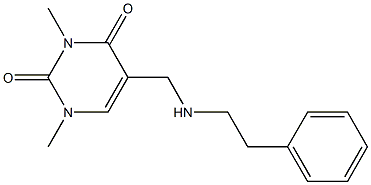 1,3-dimethyl-5-{[(2-phenylethyl)amino]methyl}-1,2,3,4-tetrahydropyrimidine-2,4-dione 구조식 이미지