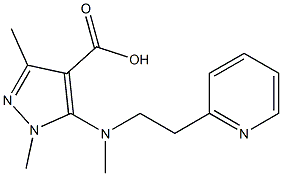 1,3-dimethyl-5-{methyl[2-(pyridin-2-yl)ethyl]amino}-1H-pyrazole-4-carboxylic acid 구조식 이미지