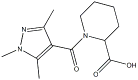 1-[(1,3,5-trimethyl-1H-pyrazol-4-yl)carbonyl]piperidine-2-carboxylic acid Structure