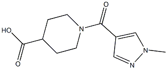 1-[(1-methyl-1H-pyrazol-4-yl)carbonyl]piperidine-4-carboxylic acid 구조식 이미지