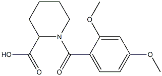 1-[(2,4-dimethoxyphenyl)carbonyl]piperidine-2-carboxylic acid Structure