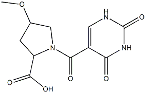 1-[(2,4-dioxo-1,2,3,4-tetrahydropyrimidin-5-yl)carbonyl]-4-methoxypyrrolidine-2-carboxylic acid 구조식 이미지