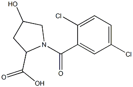 1-[(2,5-dichlorophenyl)carbonyl]-4-hydroxypyrrolidine-2-carboxylic acid 구조식 이미지