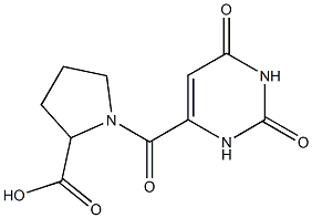 1-[(2,6-dioxo-1,2,3,6-tetrahydropyrimidin-4-yl)carbonyl]pyrrolidine-2-carboxylic acid Structure