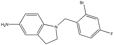 1-[(2-bromo-4-fluorophenyl)methyl]-2,3-dihydro-1H-indol-5-amine 구조식 이미지