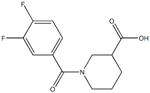 1-[(3,4-difluorophenyl)carbonyl]piperidine-3-carboxylic acid Structure