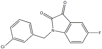 1-[(3-chlorophenyl)methyl]-5-fluoro-2,3-dihydro-1H-indole-2,3-dione 구조식 이미지