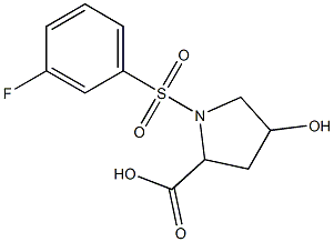 1-[(3-fluorophenyl)sulfonyl]-4-hydroxypyrrolidine-2-carboxylic acid Structure