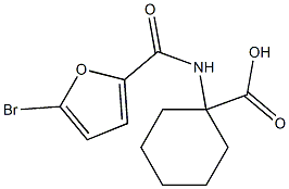 1-[(5-bromo-2-furoyl)amino]cyclohexanecarboxylic acid 구조식 이미지