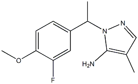 1-[1-(3-fluoro-4-methoxyphenyl)ethyl]-4-methyl-1H-pyrazol-5-amine 구조식 이미지