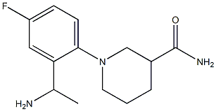 1-[2-(1-aminoethyl)-4-fluorophenyl]piperidine-3-carboxamide 구조식 이미지