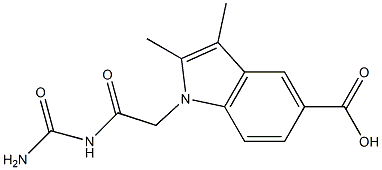 1-[2-(carbamoylamino)-2-oxoethyl]-2,3-dimethyl-1H-indole-5-carboxylic acid 구조식 이미지