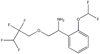 1-[2-(difluoromethoxy)phenyl]-2-(2,2,3,3-tetrafluoropropoxy)ethan-1-amine 구조식 이미지
