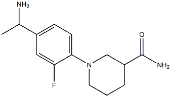 1-[4-(1-aminoethyl)-2-fluorophenyl]piperidine-3-carboxamide 구조식 이미지