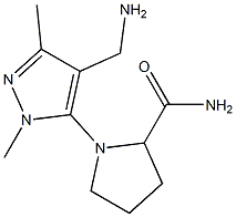 1-[4-(aminomethyl)-1,3-dimethyl-1H-pyrazol-5-yl]pyrrolidine-2-carboxamide 구조식 이미지