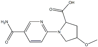 1-[5-(aminocarbonyl)pyridin-2-yl]-4-methoxypyrrolidine-2-carboxylic acid 구조식 이미지