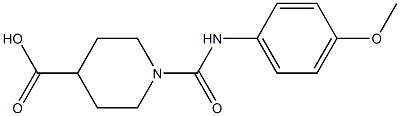 1-{[(4-methoxyphenyl)amino]carbonyl}piperidine-4-carboxylic acid 구조식 이미지