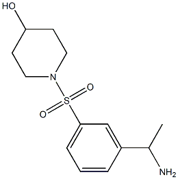 1-{[3-(1-aminoethyl)benzene]sulfonyl}piperidin-4-ol Structure