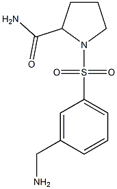 1-{[3-(aminomethyl)benzene]sulfonyl}pyrrolidine-2-carboxamide 구조식 이미지