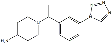 1-{1-[3-(1H-1,2,3,4-tetrazol-1-yl)phenyl]ethyl}piperidin-4-amine Structure