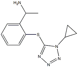 1-{2-[(1-cyclopropyl-1H-1,2,3,4-tetrazol-5-yl)sulfanyl]phenyl}ethan-1-amine 구조식 이미지
