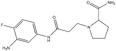 1-{2-[(3-amino-4-fluorophenyl)carbamoyl]ethyl}pyrrolidine-2-carboxamide 구조식 이미지