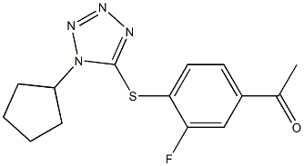 1-{4-[(1-cyclopentyl-1H-1,2,3,4-tetrazol-5-yl)sulfanyl]-3-fluorophenyl}ethan-1-one Structure