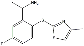 1-{5-fluoro-2-[(4-methyl-1,3-thiazol-2-yl)sulfanyl]phenyl}ethan-1-amine Structure