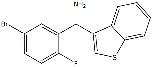 1-benzothiophen-3-yl(5-bromo-2-fluorophenyl)methanamine Structure