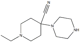 1-ethyl-4-(piperazin-1-yl)piperidine-4-carbonitrile 구조식 이미지