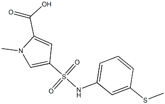 1-methyl-4-{[3-(methylsulfanyl)phenyl]sulfamoyl}-1H-pyrrole-2-carboxylic acid Structure