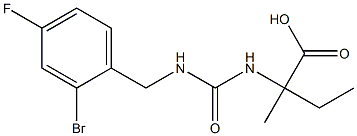 2-({[(2-bromo-4-fluorophenyl)methyl]carbamoyl}amino)-2-methylbutanoic acid Structure