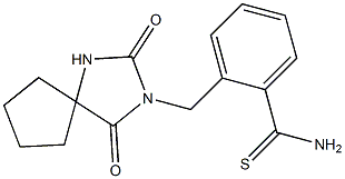 2-({2,4-dioxo-1,3-diazaspiro[4.4]nonan-3-yl}methyl)benzene-1-carbothioamide 구조식 이미지