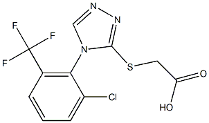 2-({4-[2-chloro-6-(trifluoromethyl)phenyl]-4H-1,2,4-triazol-3-yl}sulfanyl)acetic acid 구조식 이미지