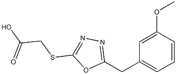 2-({5-[(3-methoxyphenyl)methyl]-1,3,4-oxadiazol-2-yl}sulfanyl)acetic acid 구조식 이미지